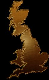 Gold image of the United Kingdom map